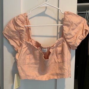 Aritzia Wilfred Wander Linen Blouse (Petal Pink)